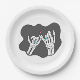 Skeleton Heart Hands Promise Pappteller