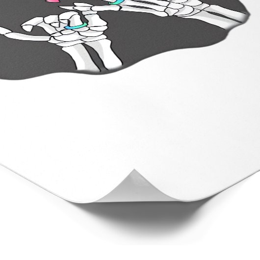 Skeleton Heart Hands Promise Poster (Ecke)