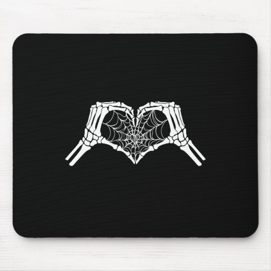 Skeleton Heart Hands Spiderweb Halloween Spooky Lo Mousepad (Vorne)
