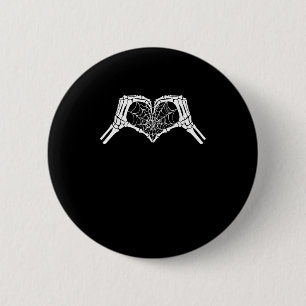 Skeleton Heart Hands Spiderweb Halloween Spooky Wo Button