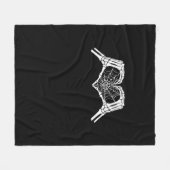 Skeleton Heart Hands Spiderweb Halloween Spooky Wo Fleecedecke (Vorderseite (Horizontal))