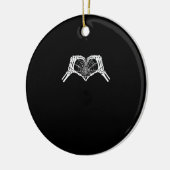 Skeleton Heart Hands Spiderweb Halloween Spooky Wo Keramik Ornament (Links)