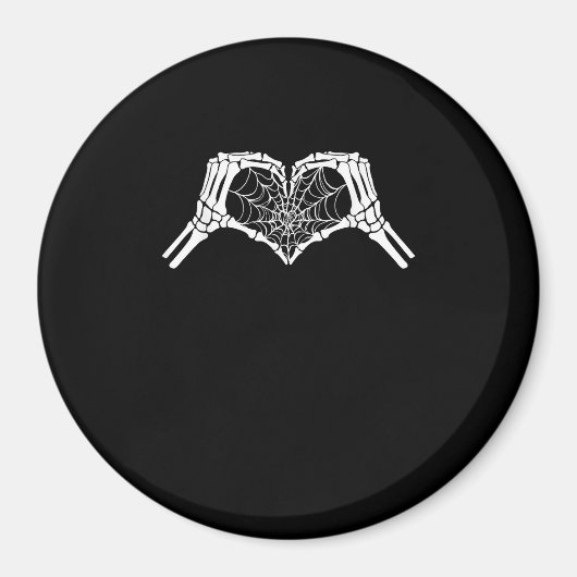 Skeleton Heart Hands Spiderweb Halloween Spooky Wo Magnet (Vorne)