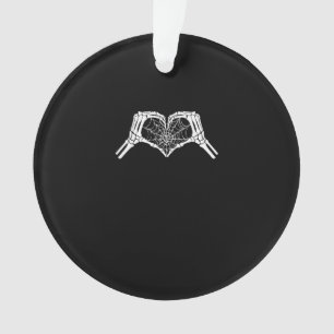 Skeleton Heart Hands Spiderweb Halloween Spooky Wo Ornament