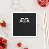 Skeleton Heart Hands Spiderweb Halloween Spooky Wo Serviette (Beispiel)