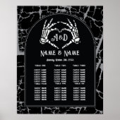 Skeleton Heart Hands Table Plan Hochzeit Poster (Vorne)
