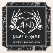 Skeleton Heart Hands Untersetzer Hochzeiten Black  (Vorderseite)