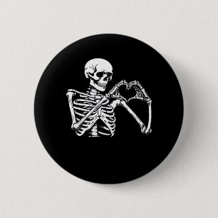 Skeleton Heart Hands unterzeichnen Halloween Kostü Button