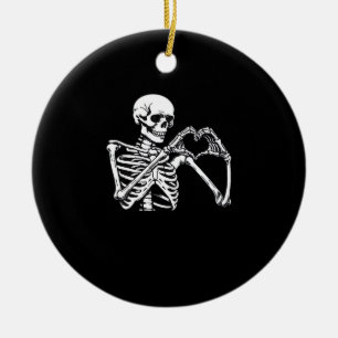 Skeleton Heart Hands unterzeichnen Halloween Kostü Keramik Ornament