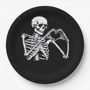Skeleton Heart Hands unterzeichnen Halloween Kostü Pappteller