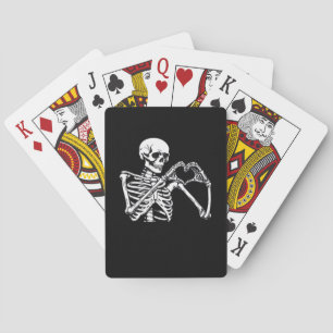 Skeleton Heart Hands unterzeichnen Halloween Kostü Spielkarten