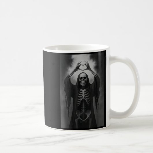 Skeleton Heart Hands Y Face Horror Ster Halloween Kaffeetasse (Rechts)