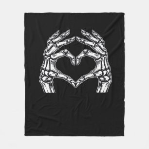 Skeleton Heart Hands Zeichnen Halloween Kostüm Bas Fleecedecke