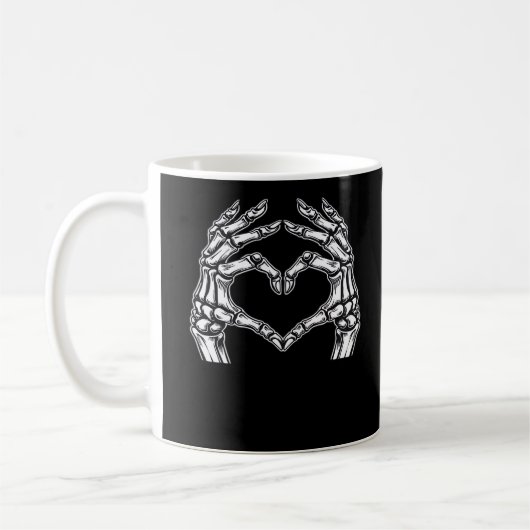 Skeleton Heart Hands Zeichnen Halloween Kostüm Bas Kaffeetasse (Links)