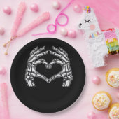 Skeleton Heart Hands Zeichnen Halloween Kostüm Bas Pappteller (Party)