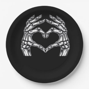 Skeleton Heart Hands Zeichnen Halloween Kostüm Bas Pappteller