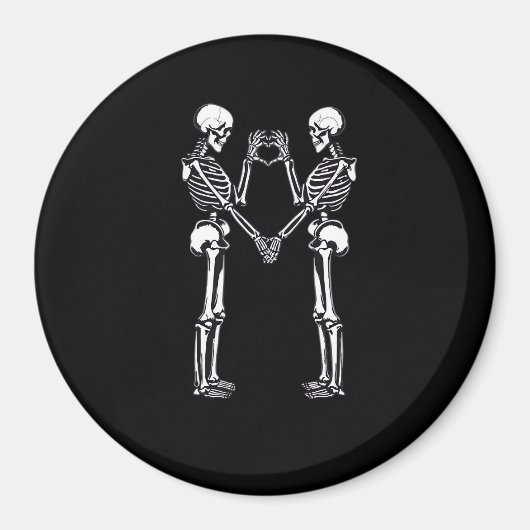 Skeleton Heart Hands Zeichnen Halloween Kostümklas Magnet (Vorne)