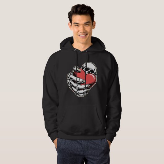 Skeleton Heart Hoodie – Dark Art Design (Vorne ganz)