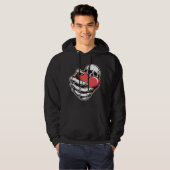 Skeleton Heart Hoodie – Dunkle Kunst Design (Vorne ganz)