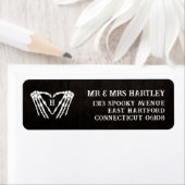 Skeleton Heart Monogram Goth Halloween Hochzeit (Insitu)