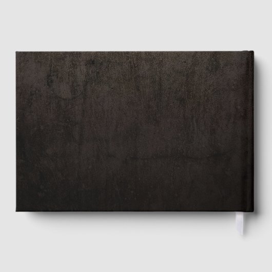 Skeleton Heart Monogram Goth Halloween Hochzeit Gästebuch (Rückseite)