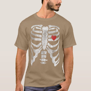 Skeleton Heart Rib Cage X Ray Adult Funny Hallowee T-Shirt