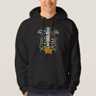 Skeleton Heart Rib Cage X Ray Gingerbread Christma Hoodie