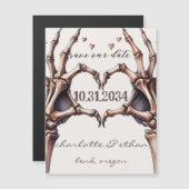 Skeleton Heart Save the Date Magnet Card (Vorne/Hinten)