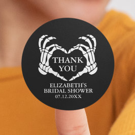 Skeleton Heart Til Death Brautparty Vielen Dank Runder Aufkleber