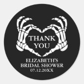 Skeleton Heart Til Death Brautparty Vielen Dank Runder Aufkleber (Vorderseite)