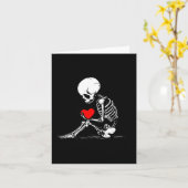 Skeleton Heart Valentines Emo Gothic Minimalist Ck Karte (Gelbe Blume)