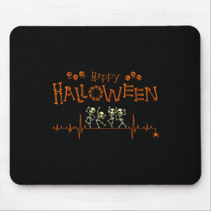 Skeleton Heartbeat Happy Halloween Doctor Nurse Mousepad