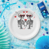 Skeleton Herz Hände für Trends Pappteller (Party)