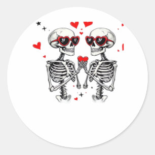 Skeleton Herz Hände für Trends Runder Aufkleber