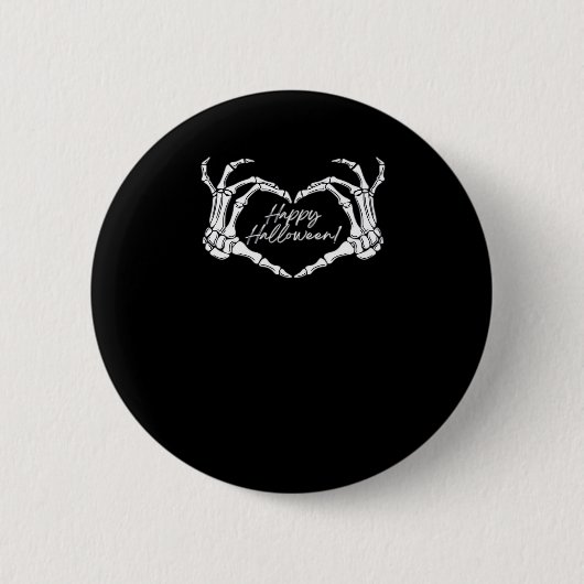 Skeleton Herz Hände, glückliches Halloween Skelett Button (Vorderseite)