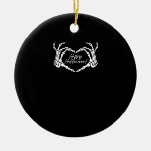Skeleton Herz Hände, glückliches Halloween Skelett Keramik Ornament
