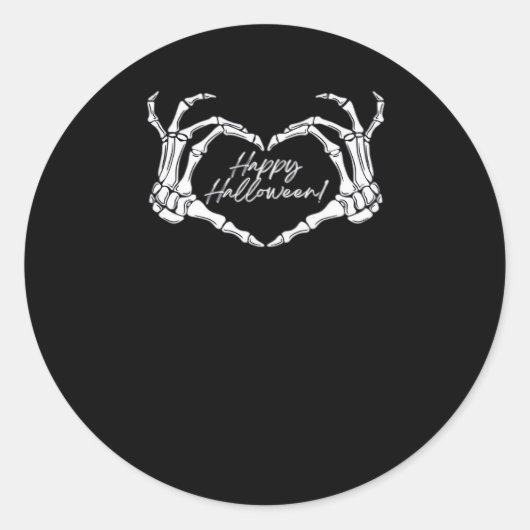 Skeleton Herz Hände, glückliches Halloween Skelett Runder Aufkleber (Vorderseite)