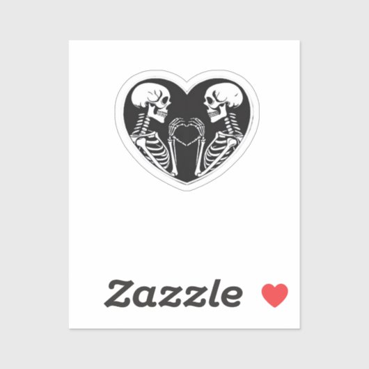 Skeleton Herz Hände unterzeichnen Halloween Kostüm Aufkleber (Blatt)