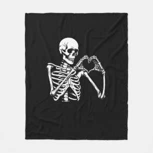 Skeleton Herz Hände unterzeichnen Halloween Kostüm Fleecedecke