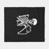 Skeleton Herz Hände unterzeichnen Halloween Kostüm Fleecedecke (Vorderseite (Horizontal))