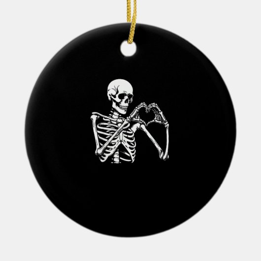 Skeleton Herz Hände unterzeichnen Halloween Kostüm Keramik Ornament (Vorne)