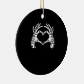Skeleton Herz Hände unterzeichnen Halloween-Kostüm Keramik Ornament (Rechts)