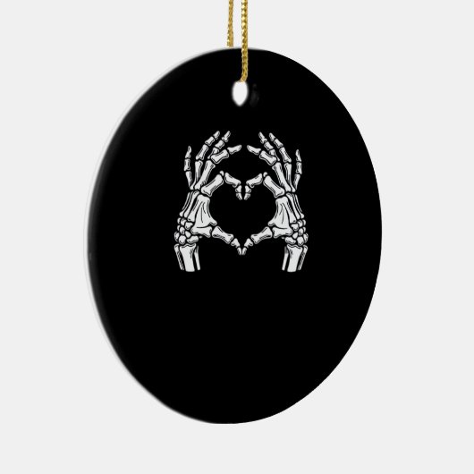 Skeleton Herz Hände unterzeichnen Halloween-Kostüm Keramik Ornament (Rechts)