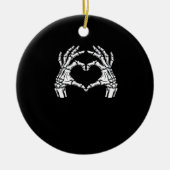 Skeleton Herz Hände unterzeichnen Halloween-Kostüm Keramik Ornament (Vorne)