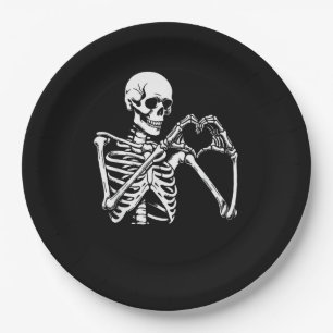Skeleton Herz Hände unterzeichnen Halloween Kostüm Pappteller