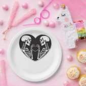 Skeleton Herz Hände unterzeichnen Halloween Kostüm Pappteller (Party)