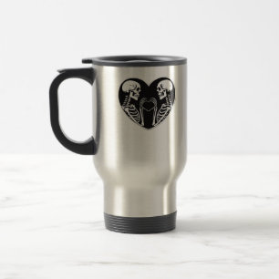 Skeleton Herz Hände unterzeichnen Halloween Kostüm Reisebecher