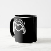 Skeleton Herz Hände unterzeichnen Halloween-Kostüm Tasse (Vorderseite Links)