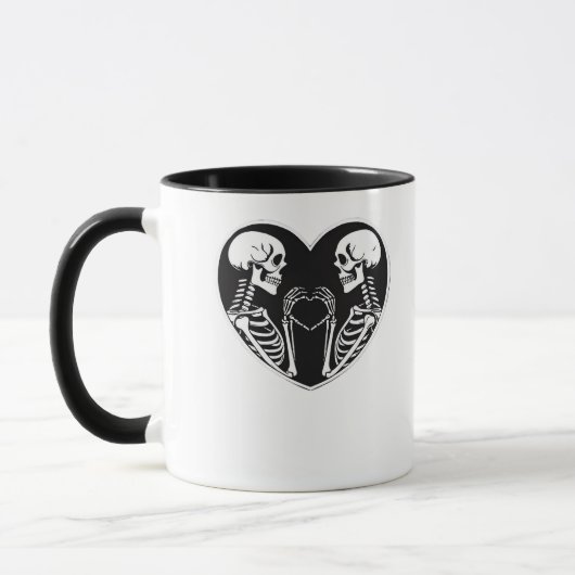 Skeleton Herz Hände unterzeichnen Halloween Kostüm Tasse (Links)