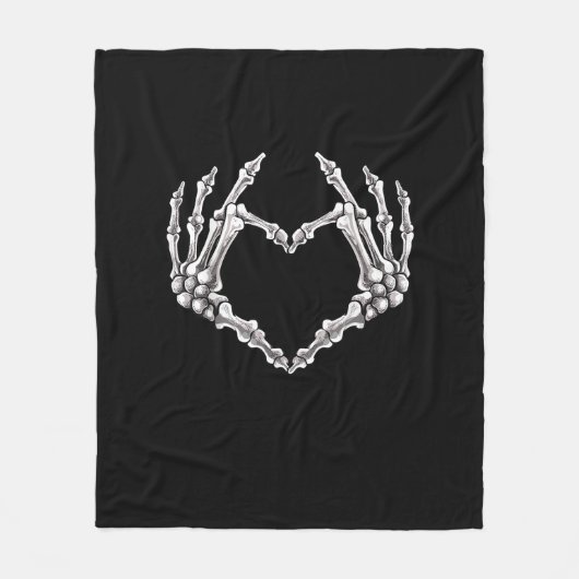 Skeleton Herz und Hände gotische Halloween-Kostüme Fleecedecke (Vorderseite)
